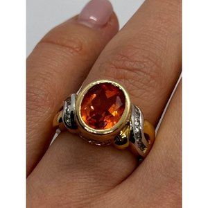 925 STERLING SILVER GOLD PLATED CZ RING SIZE 6